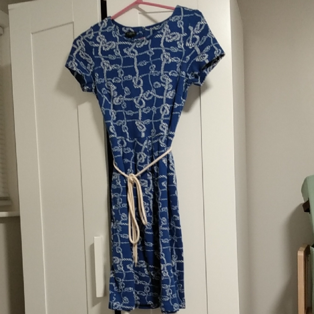 Talbots Blue and White Tie Nautical Dress